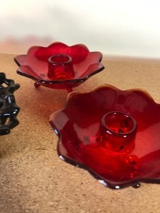 lot 261 image: BEAUTIFUL MIXED LOT OF ANTIQUE CANDLE HOLDERS &nbspAND CANDY DISH