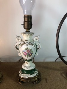 lot 267 image: 3 FABULOUS ANTIQUE LAMPS LIGHTS