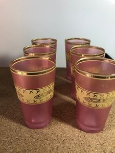 lot 307 image: 2 SETS OF VINTAGE DRINKING GLASSES