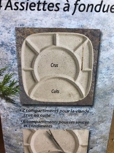 lot 308 image: 2 NEW IN BOX SETS OF 4 EACH FONDUE PLATES