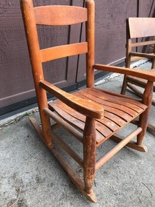 lot 311 image: 2 WOODEN CHILDRENS ROCKING CHAIRS
