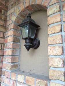 lot 341 image: PAIR VINTAGE LANTERN MOTION ACTIVATED OUTDOOR SCONCES - YOU REMOVE