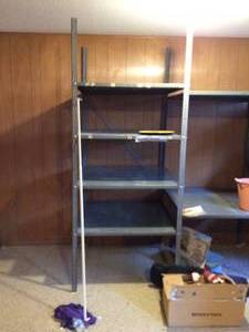 lot 345 image: METAL SHELVING - YOU REMOVE - HEAVY STEEL SHELF PANELS