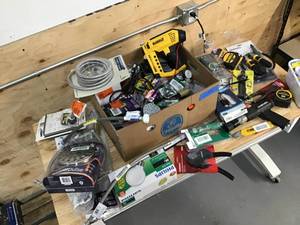 lot 25 image: Large lot of Tools, Accessories, Supplies, and more Dewalt, Bosch, Stanlely