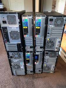lot 85 image: Lot of Eight (8) HP & Dell Desktop Computers  PCs