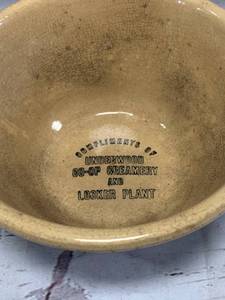lot 22 image: Vintage Underwood Creamery & Locker Plant Bowl