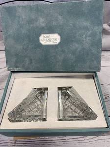 lot 31 image: New Cristal J G Durand Crystal Bookends $129 retail