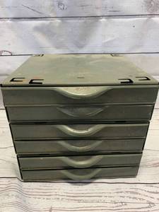 lot 42 image: Vintage Aurora Metal Storage Cabinet
