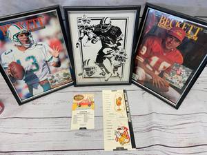 lot 45 image: Framed Sports Photos & Vintage Drink Guide  Gas Saver
