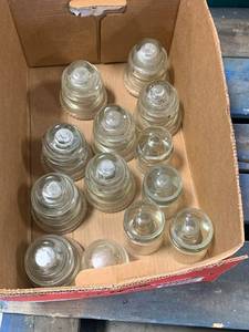 lot 90 image: Lot of 13 Hemingray Glass Insulator 12-49, 14-48, 31-42