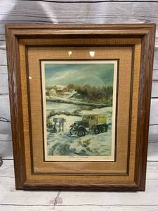 lot 93 image: Signed and Numbered Dorothea Paul 18 x 23 Neither Sleet nor Snow