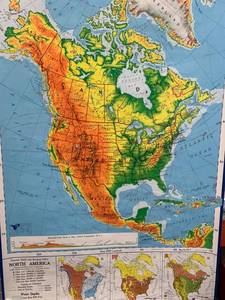 lot 132 image: AJ Nystrom Vintage North American Map