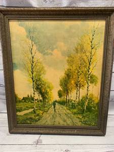 lot 142 image: Vintage Old Artwork 21 x 26