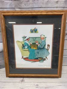 lot 144 image: Rare Artist Proof Norman Rockwell Gaily Sharing Vintage Times 23 x 26