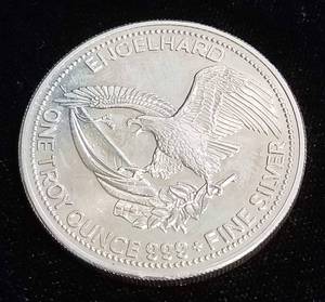lot 32 image: 1 TROY OZ. .999 FINE SILVER 1984 ENGELHARD AMERICAN PROSPECTOR