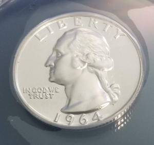 lot 54 image: 1964 PROOF WASHINGTON QUARTER PF67 ANACS