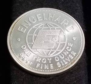 lot 64 image: 1 TROY OZ. .999 FINE SILVER 1984 ENGELHARD AMERICAN PROSPECTOR