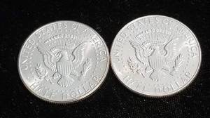 lot 68 image: 2 BU-UNC 1964 KENNEDY SILVER HALF DOLLARS