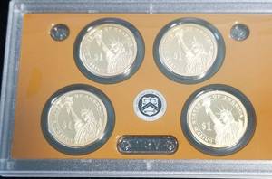 lot 09-A image: 2014 US MINT PROOF PRESIDENTIAL DOLLAR 4 COIN SET