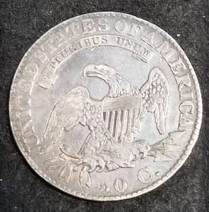 lot 04 image: 1824 US BUST SILVER HALF DOLLAR