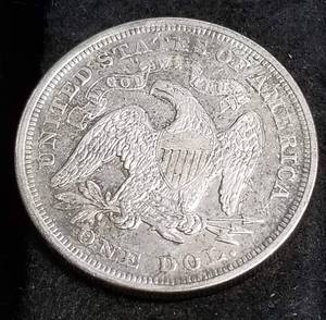 lot 08 image: 1871 US SEATED DOLLAR XF