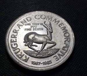 lot 20-A image: 1 TROY OZ. .999 FINE SILVER 1967-1983 KRUGERRAND COMMEMORATIVE
