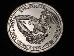 lot 21-A image: 1 TROY OZ. .999 FINE SILVER ENGELHARD THE AMERICAN PROSPECTOR