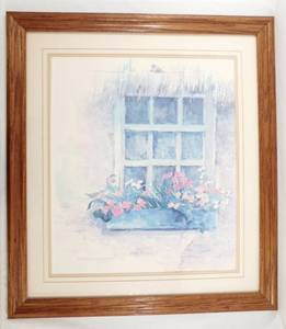lot 54 image: Vintage 1987 Dallina Darton Watercolor Framed Print