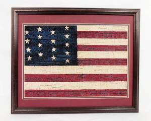 lot 70 image: Unique American Flag Tapestry Style Print