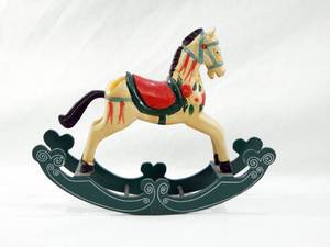 lot 25 image: Vintage Wood Rocking Horse Figure
