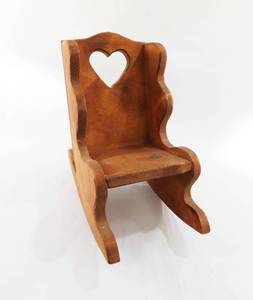 lot 210 image: Wood Doll Rocking Chair For 18 Inch Dolls