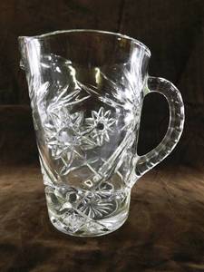 lot 202 image: Vintage Lead Crystal Water Pitcher