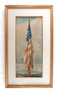 lot 127 image: Framed United States Flag Print