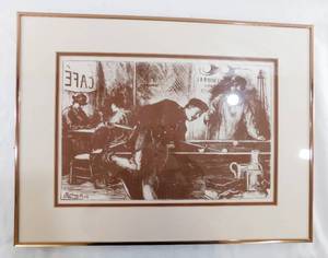 lot 158 image: Vintage Framed Sydney Hall Strasburg Pool Hall Victorian Scene Print