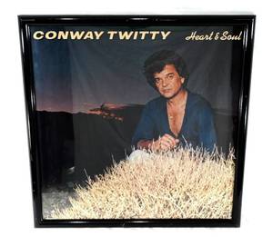 lot 160 image: Conway Twitty Heart and Soul Oversized Album Cover Framed Print