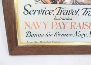 lot 162 image: Vintage Framed U.S. Navy Recruiting Print