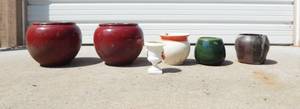 lot 241 image: Group of Six Vintage Pots
