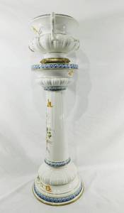 lot 8 image: Vintage Mid-Century Italian Porcelain Jardiniere and Pedestal