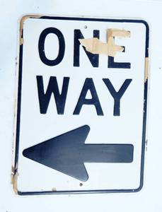 lot 120 image: New Metal One Way Traffic Sign