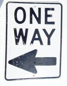 lot 121 image: New Metal One Way Traffic Sign