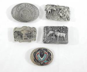 lot 20 image: Lot of 5 Vintage Belt Buckles