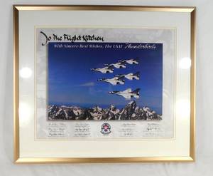 lot 49 image: Vintage Commemorative U.S.A.F. Thunderbirds Framed Print