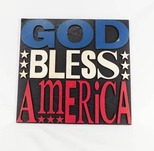 lot 67 image: Wood God Bless America Sign
