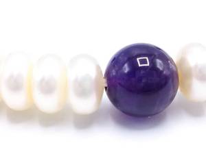 Pearl and Amethyst Stretch Bracelet