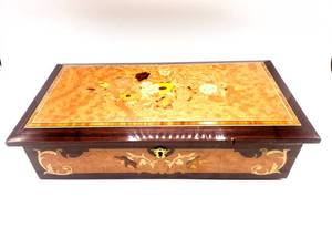 Gorgeous Inlaid Musical Jewelry Box FILLED with Vintage Jewelry, Gold Filled, Sterling, Etc.