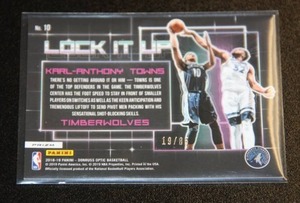 2018-19 Optic Lock It Up Blue Holo Karl Anthony Towns 1985