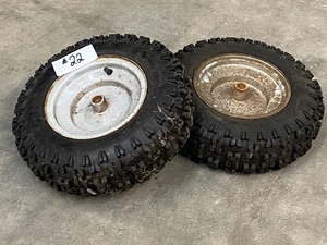lot 22 image: Set Of (2) Snowblower Wheels & Tires