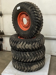 lot 11 image: Set Of (4) Skid-Loader Wheels & Tires