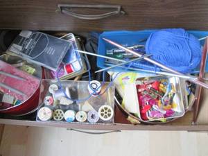 Cabinet With all Contents, Sewing &...