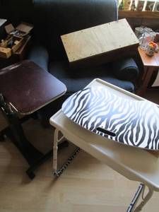 Side Chair With Rolling Side Table ...